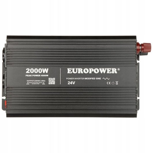 Fuente de Alimentación Europower INV/24/2000/MS/S 2000W Eficiencia 88% con USB y Doble Schuko