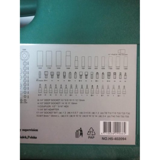 Set di utensili Honiton 94 pezzi H4056 con custodia in plastica