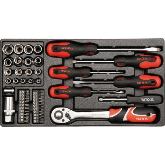 Caja de herramientas Yato 80 piezas YT-38951 con grzechotka y bity