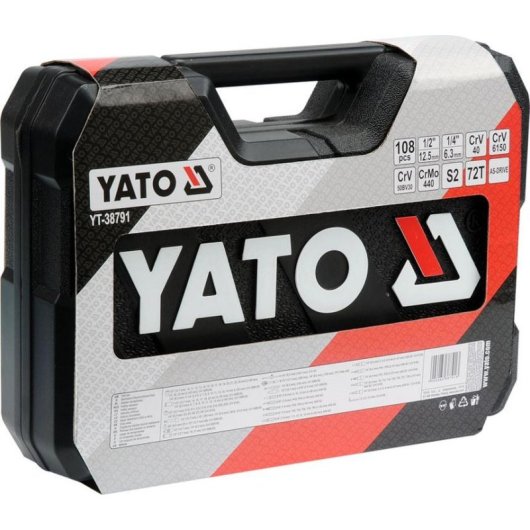Juego de llaves de tubo Yato YT-38791 108 piezas acero cromo vanadio