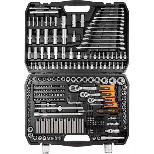 Set de herramientas Neo 300 piezas 1/2 3/8 1/4