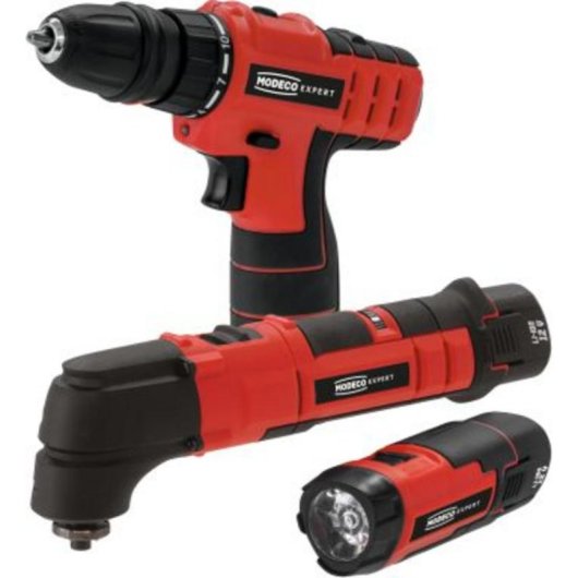 Kit de ferramentas elétricas Modeco 6 elementos 12V 1.5Ah
