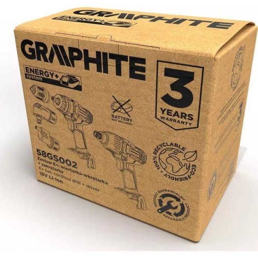 Set de ferramentas elétricas Graphite 2 elementos 18V 58GS002