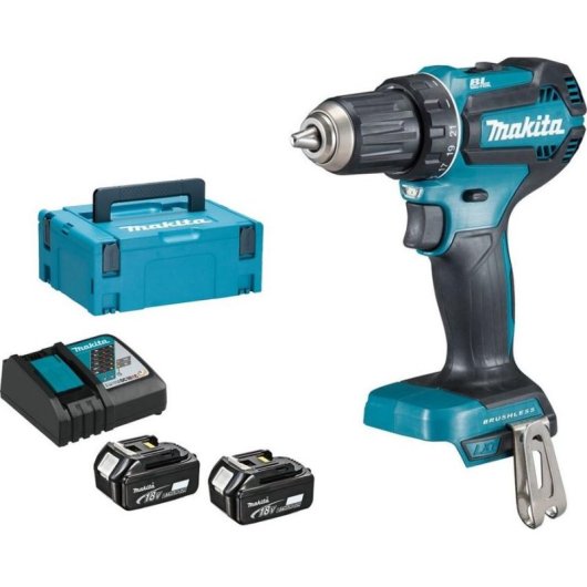 Parafusadeira de pistola Makita DDF485RFJ 18V sem escovas 2 velocidades