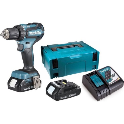 Parafusadeira de pistola Makita DDF485RFJ 18V sem escovas 2 velocidades