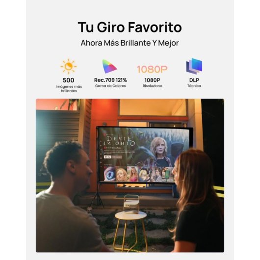 Projecteur XGIMI Elfin Flip Plus Full HD 500 Lúmenes 200" LED DLP Google TV Portable