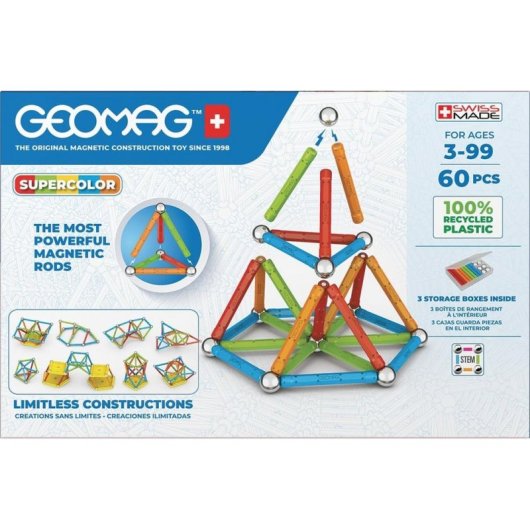 Geomag Supercolor Recycled Juguete Magnético 60 Piezas