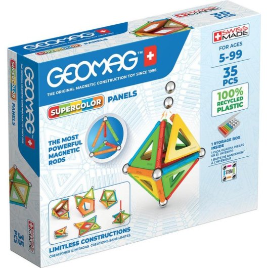 Geomag SuperColor Panels Recycled Juego Construcción Magnético 35 piezas