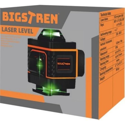 Láser lineal Bigstern 25 m verde 16 líneas 360°