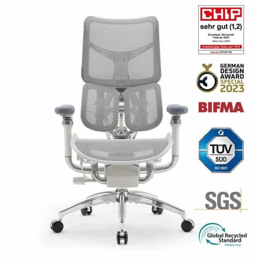 Bürostuhl Sihoo Doro S300 Ergonomisch - 6D-Armlehnen - Dynamisches Lendenwirbelstützsystem