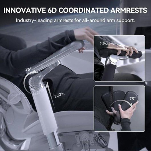 Bürostuhl Sihoo Doro S300 Ergonomisch - 6D-Armlehnen - Dynamisches Lendenwirbelstützsystem