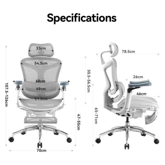 Bürostuhl Ergonomisch Sihoo Doro C300 Pro JT - 5D-Armlehnen, Selbstjustierender Lendenwirbelstütze