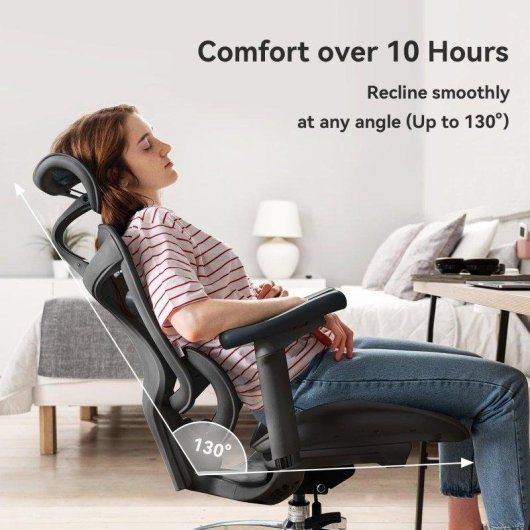 Bürostuhl Ergonomisch Sihoo Doro C300 - 3D-Armlehnen - Automatisch einstellbare Lendenwirbelstütze - Intelligentes Gewichtsmechanismus