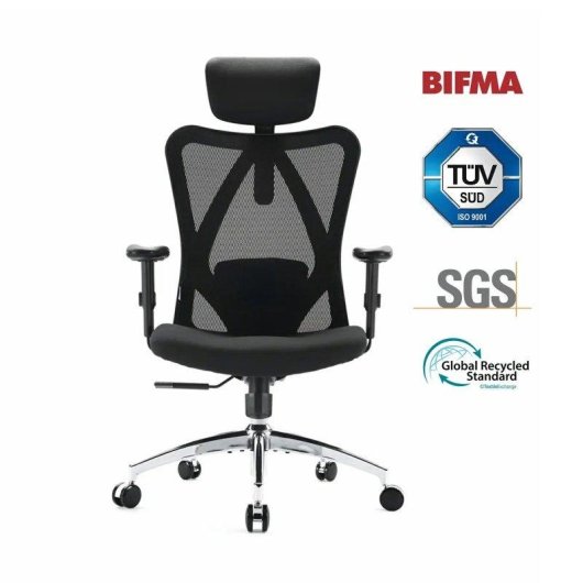 Silla de Oficina Ergonómica Sihoo M18 Soporte Lumbar Ajustable Malla Transpirable Negro