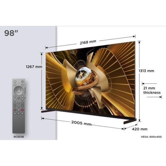 TV TCL Mini LED X11L 98X11L 98" 4K UltraHD 144Hz Smart TV Google TV Dolby Vision HDR10