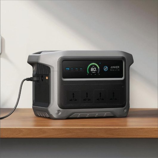 Estação de energia Anker Solix C1000X Gen 2 1024Wh 4 portas AC e 4 USB Bateria Li-ion Tela LCD Carregador solar