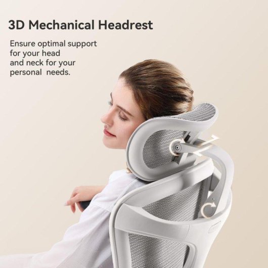 Bürostuhl Ergonomisch Sihoo Doro C300 - 3D-Armlehnen - Automatisch einstellbare Lendenwirbelstütze - Weiß
