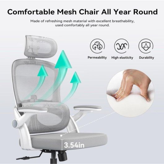Sedia da Ufficio Ergonomica Sihoo M102c - Altezza Regolabile, Supporto Lombare e Braccioli