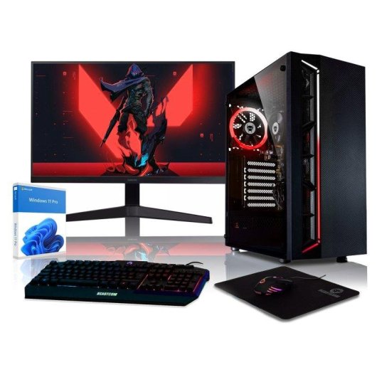 Desktop-PC BEASTCOM Q3 AMD Ryzen 3 8GB 256GB SSD Vega 8 Windows 11 24" LED