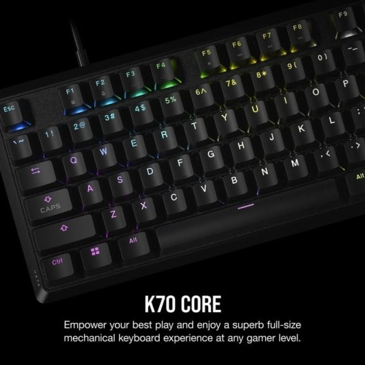 Bundle Corsair K70 CORE Teclado Mecánico Gaming RGB Switch MLX Red Negro + Elgato Stream Deck Neo