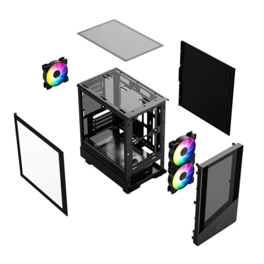 Carcasa VIDA SPIRE M Micro Torre Negra Gaming ATX/mATX/ITX