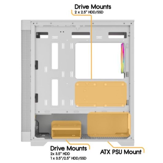 Carcasse PC VIDA Zephyr V2 Micro ATX Verre Trempé Blanc