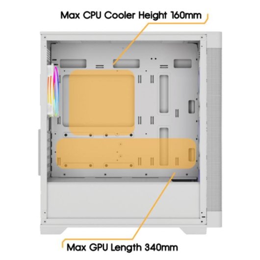 Carcasse PC VIDA Zephyr V2 Micro ATX Verre Trempé Blanc