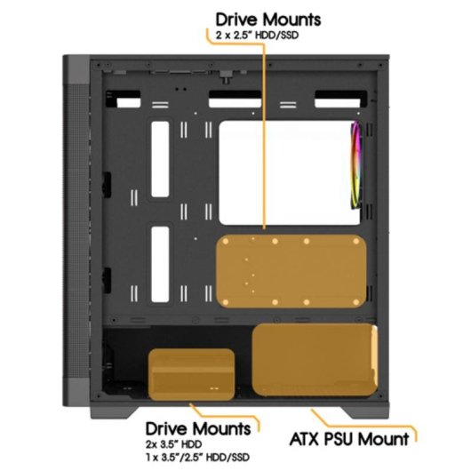 Carcasa VIDA Zephyr V2 Torre micro ATX Negro Vidrio Templado