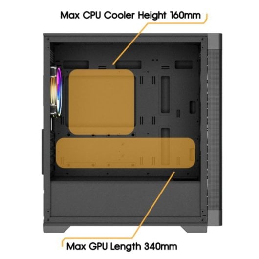 Carcasa VIDA Zephyr V2 Torre micro ATX Negro Vidrio Templado