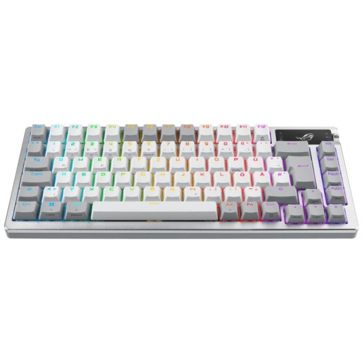 Clavier ASUS ROG Azoth 75% blanc RGB OLED sans fil et filaire