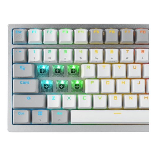 Clavier ASUS ROG Azoth 75% blanc RGB OLED sans fil et filaire