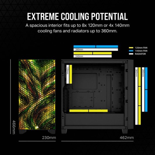 Corsair 3000D AIRFLOW Cristal Templado USB 3.0 Negra Forest Edition By PcCom