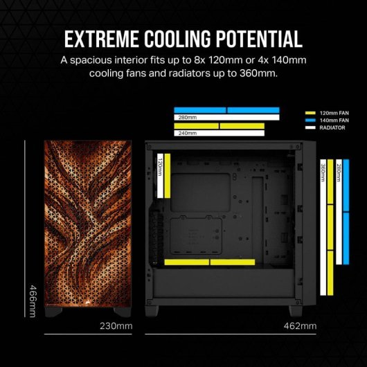 Corsair 3000D AIRFLOW Cristal Templado USB 3.0 Negra Sand Edition By PcCom