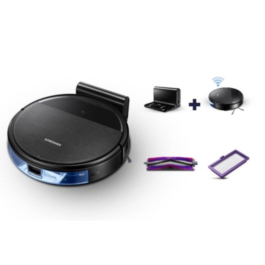 Robot Aspirador Samsung VR05R5050WK Negro con Fregado Navegación Giroscopio 320 Pa