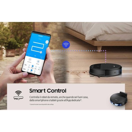 Robot Aspirador Samsung VR05R5050WK Negro con Fregado Navegación Giroscopio 320 Pa