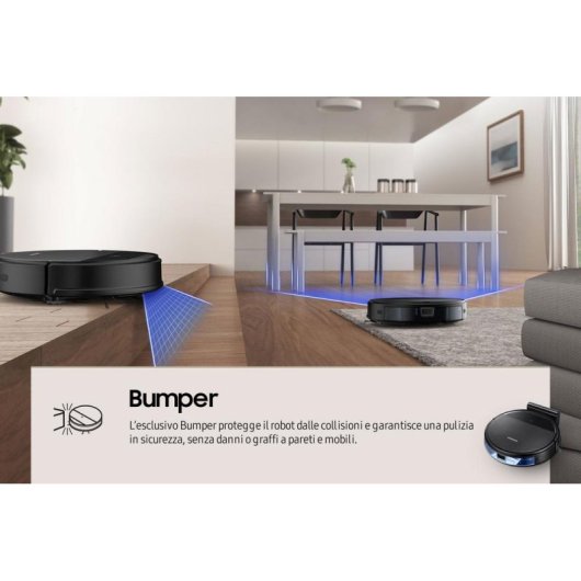 Robot Aspirador Samsung VR05R5050WK Negro con Fregado Navegación Giroscopio 320 Pa