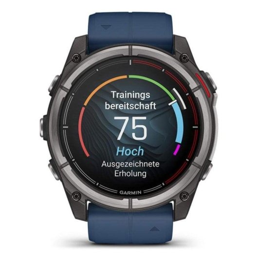 Garmin quatix 8 Pro GPS Bluetooth Wifi 1.4" Negro Azul Correa Única Resistente Agua 10ATM SpO2 Pulsómetro
