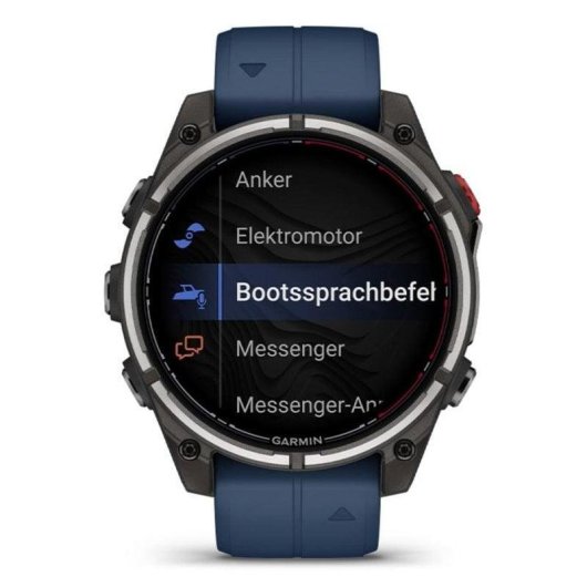 Garmin quatix 8 Pro GPS Bluetooth Wifi 1.4" Negro Azul Correa Única Resistente Agua 10ATM SpO2 Pulsómetro