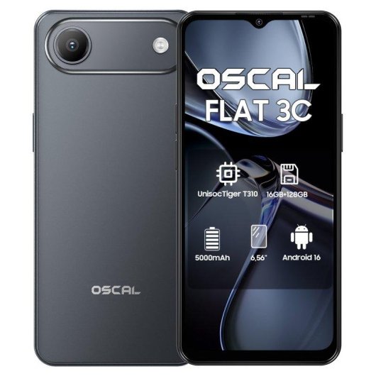 Oscal Flat 3C 4G 4GB 128GB 6.56" Preto