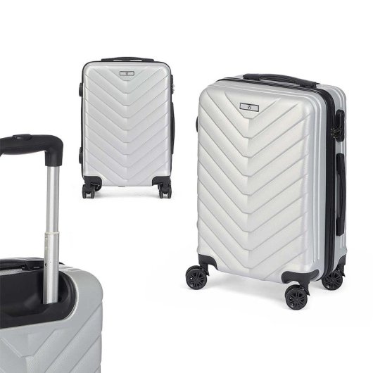 Maleta Trolley De Cabina En Abs, Ligera Y Resistente. Diseño Escamas.