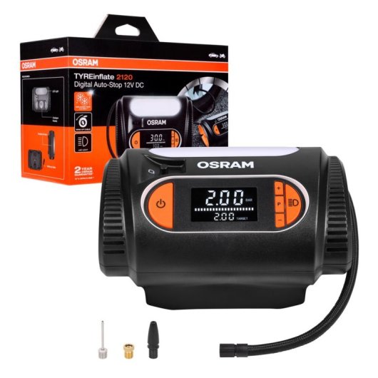 Compresor Inflador De Aire Portátil A 12v Osram Tyreinflate 2120