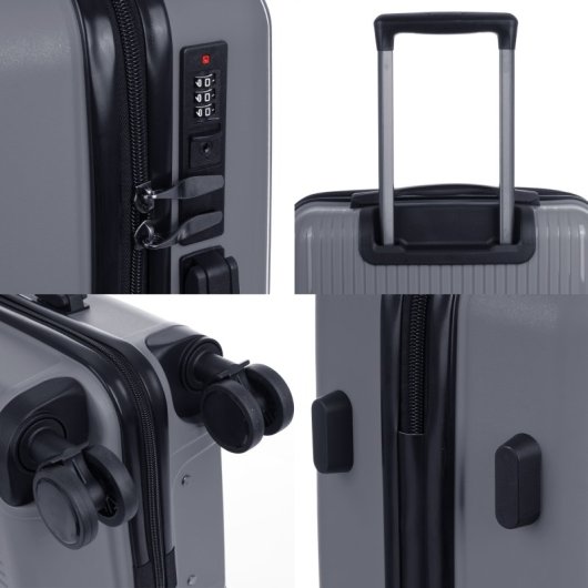 Juego De 3 Maletas Trolley, En Material Ligero Pp Resistente A La Rotura. Cerradura Tsa Numérica, 4 Ruedas Dobles Giratorias 360°.