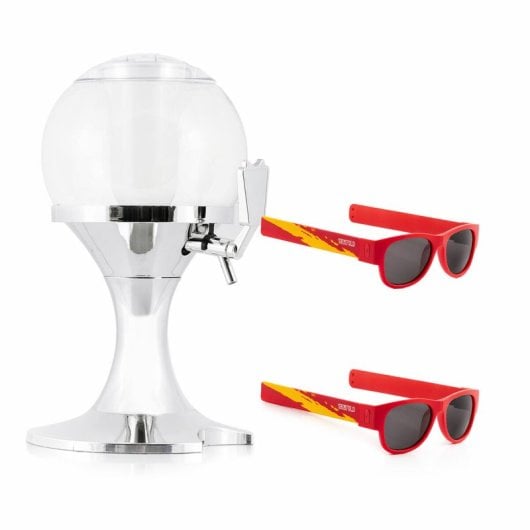 Pack Dispensador De Cerveza/bebidas Refrigerante Innovagoods Ball Y 2 Gafas De Sol Enrollables Sunfold Spain Red