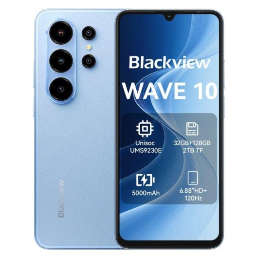 Blackview Wave 10 4G 8GB Blu 6.88" 128GB batteria lunga durata