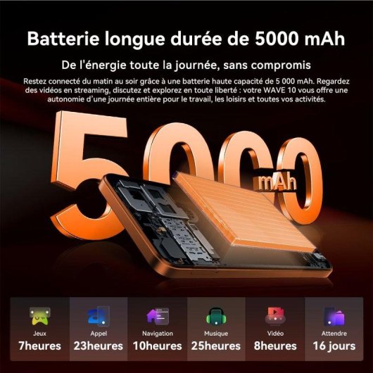 Blackview Wave 10 4G 8GB Blu 6.88" 128GB batteria lunga durata