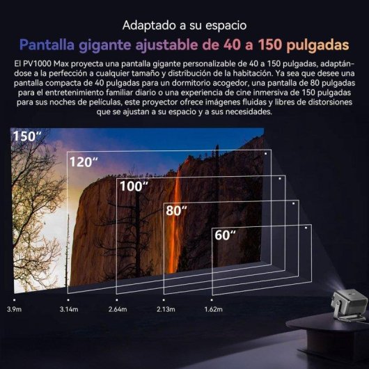 Beamer Blackview PV1000 Max 1080P 1000 Lumen 150" LED LCD Smart TV