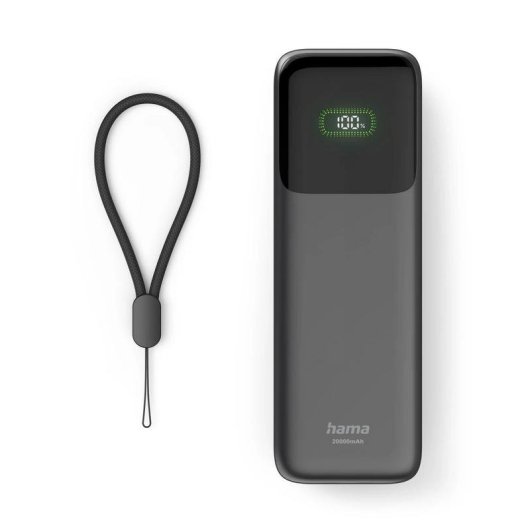 Externe Batterie Hama Roll Up 20 20000 mAh Quick Charge 3.0 Power Delivery 45 W Anthrazit