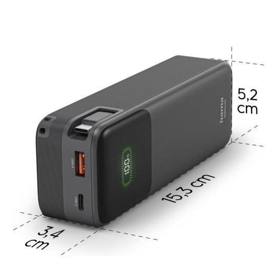 Externe Batterie Hama Roll Up 20 20000 mAh Quick Charge 3.0 Power Delivery 45 W Anthrazit