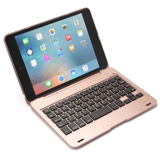 Funda con Teclado Bluetooth Royal Bailey F19a para iPad 2018/2017, Pro 9.7, Air 2, Air Dorado