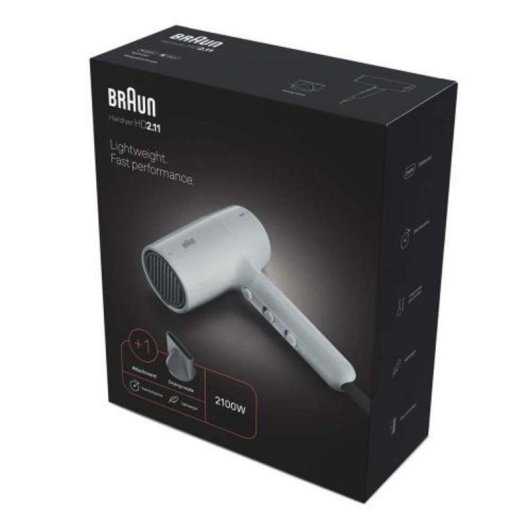 Secador de Cabelo Koenic 2100W 2 Velocidades Ar Frio Concentrador Cinzento